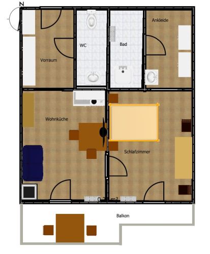 Grundriss des Appartements Bergwelt