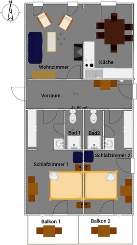 Grundriss Appartement Alpenkönig 