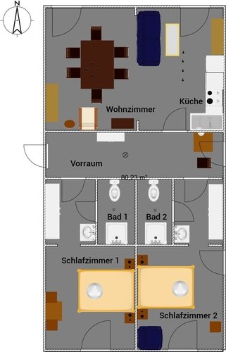 Grundriss des Appartements Bergwelt